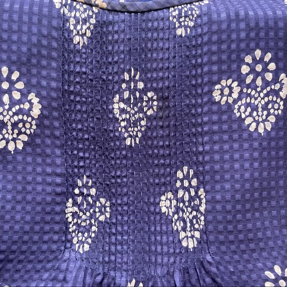 Madewell Silk/Cotton Blue/Purple Flowerstamp Sheath Dress Size XS